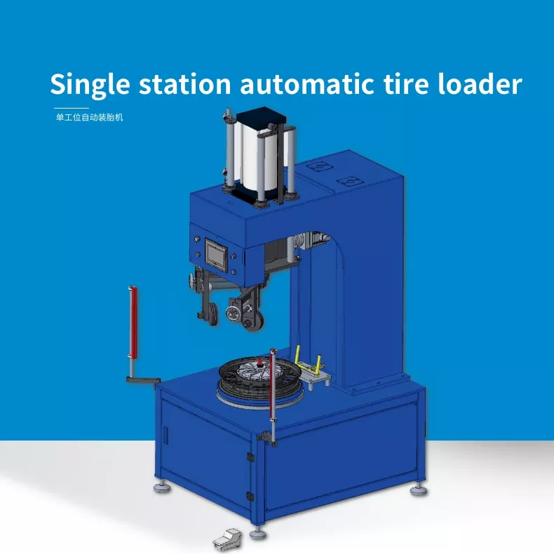 Single station automatic tire loader