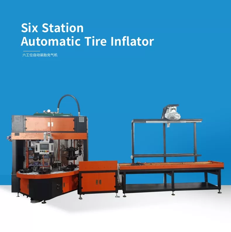 Six Station Automatic Tire Fitting & Inflator Machine